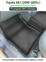 Передние автомобильные коврики ЭВА с бортами Toyota bB I (2000-2005г.) для праворульного авто