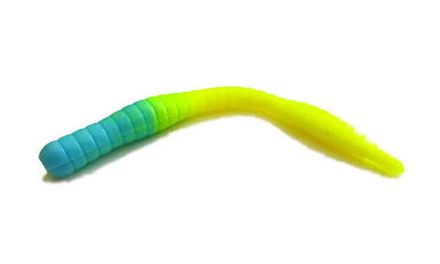 Мягкая приманка TroutMania Fat Worm 3,0", 7,62см, 1,8гр, цв.209 Blue Ocean&Lemon (Cheese), уп.6шт