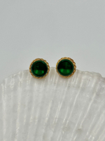 Серьги с зелёными вставками