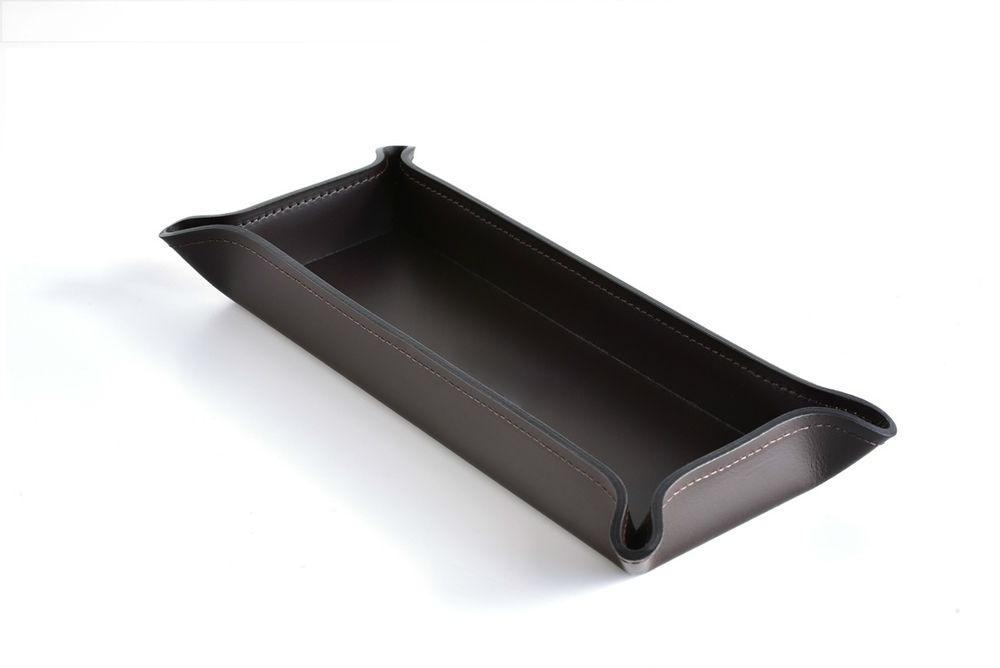 лоток удлиненный фигурный кожа шоколад