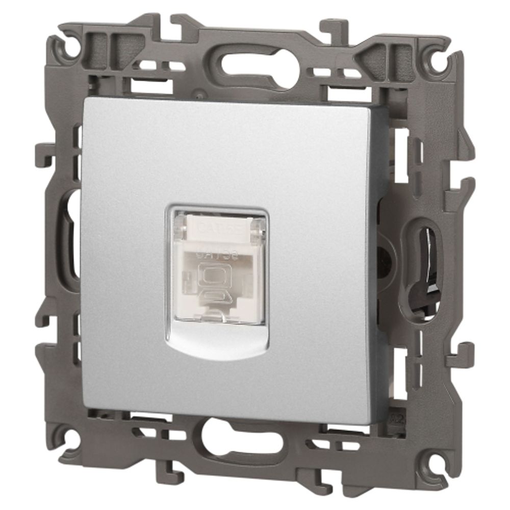 Розетка ЭРА Elegance 14-3107-03 информационная RJ45 IP20 алюминий | Elegance Алюминий