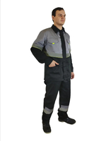 Костюм мужской летний «ЮЖНАЯ ШИРОТА» (куртка+полукомбинезон) цв.черный/серый