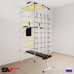 Шведская стенка Sv Sport усиленная 6500 (Турник рукоход/Брусья/Скамья/Канат/Канатный лаз)