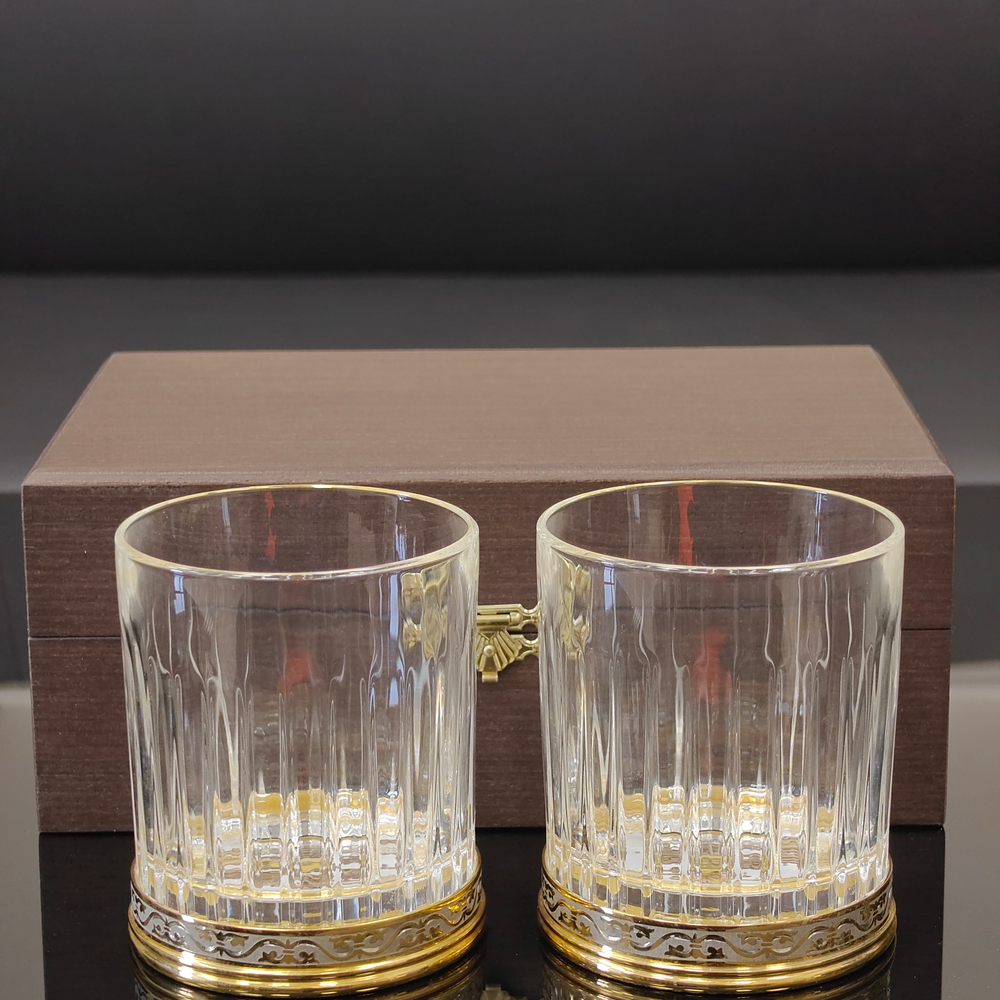 Набор бокалов для виски "Герб" (Златоуст УФ) в футляре
