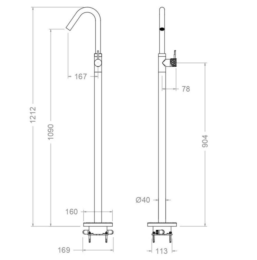 Напольный смеситель для раковины ODISEA JOYA 597603SOC золото