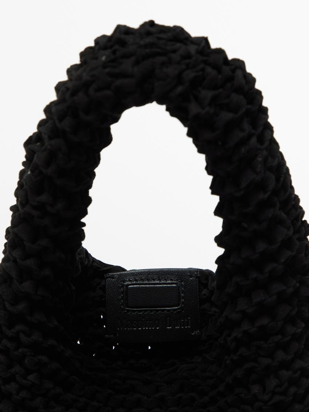 Massimo Dutti Мини-сумка из натуральной кожи, черный