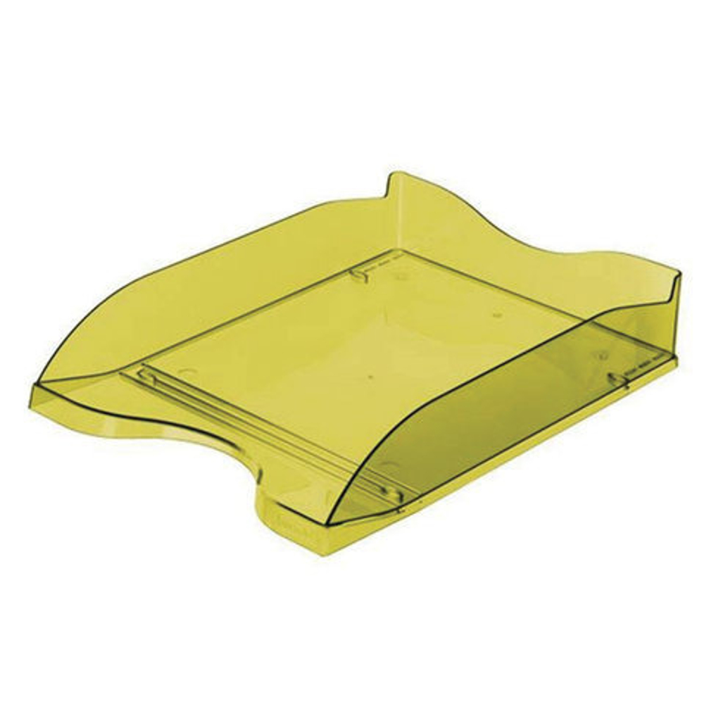 Лоток для бумаг горизонтальный тонированный СТАММ Люкс лайм (ЛТ610)