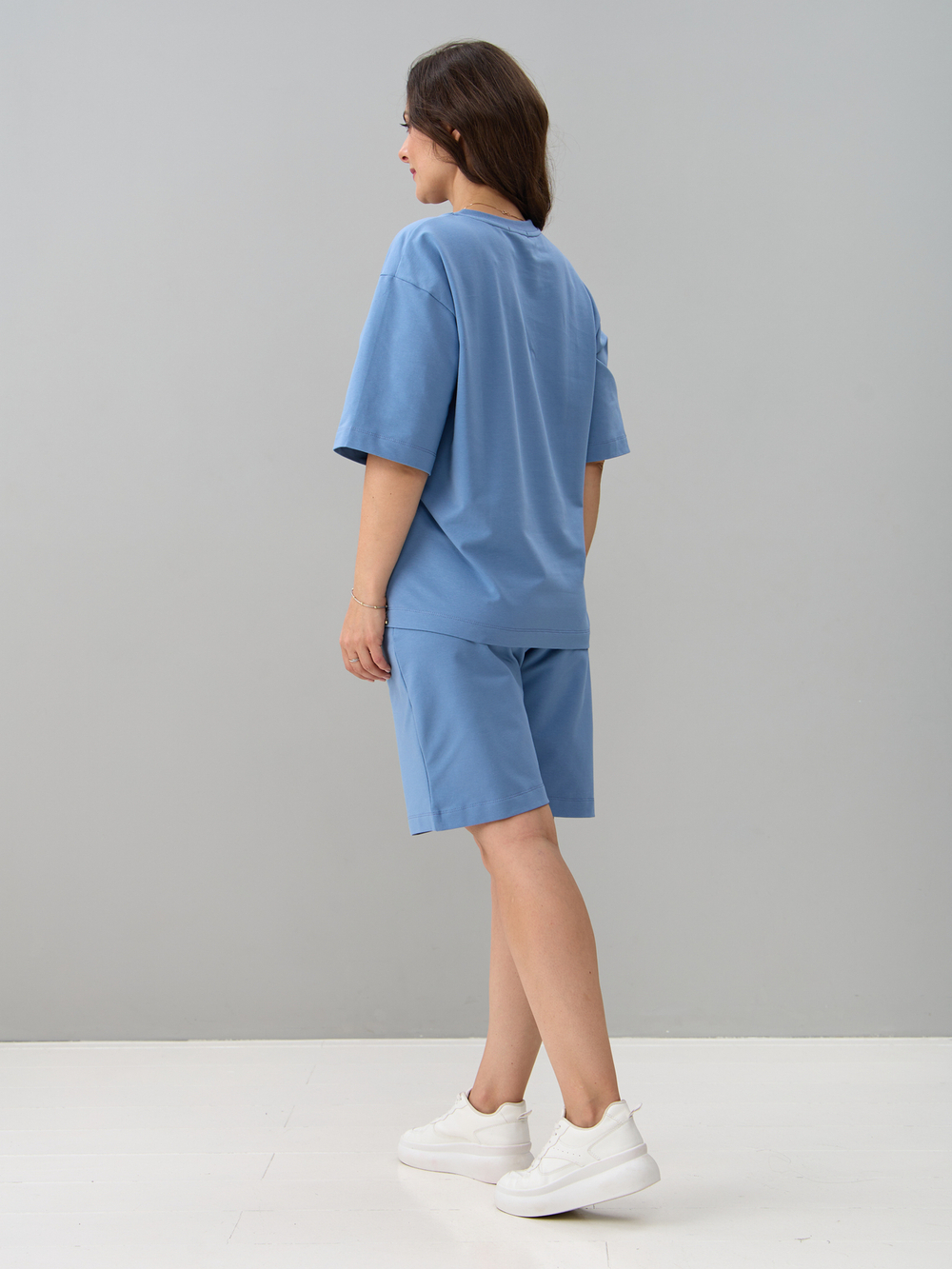 Костюм с шортами КНф-101П/голубой