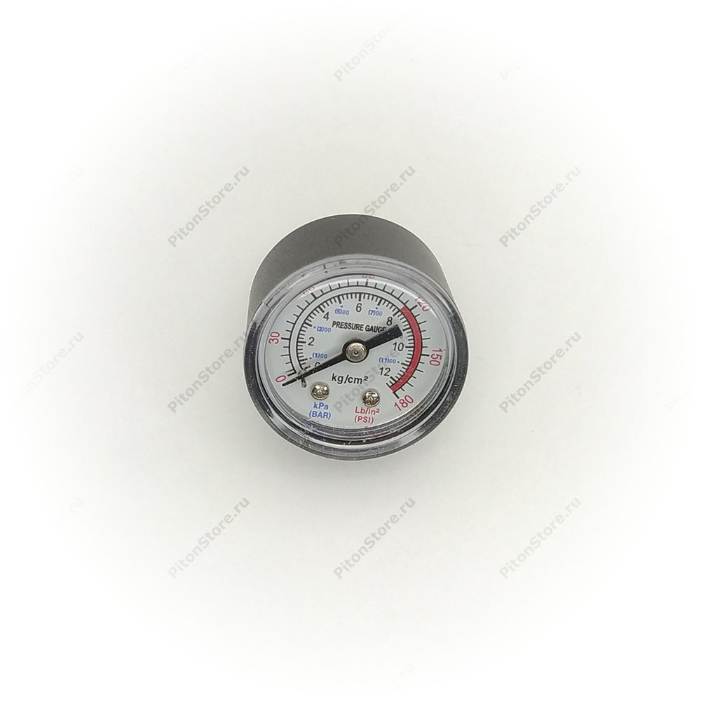 Манометр 1/8" (12-Bar, горизонтальный, Dкорп:41-мм, пластик) [AEZ]