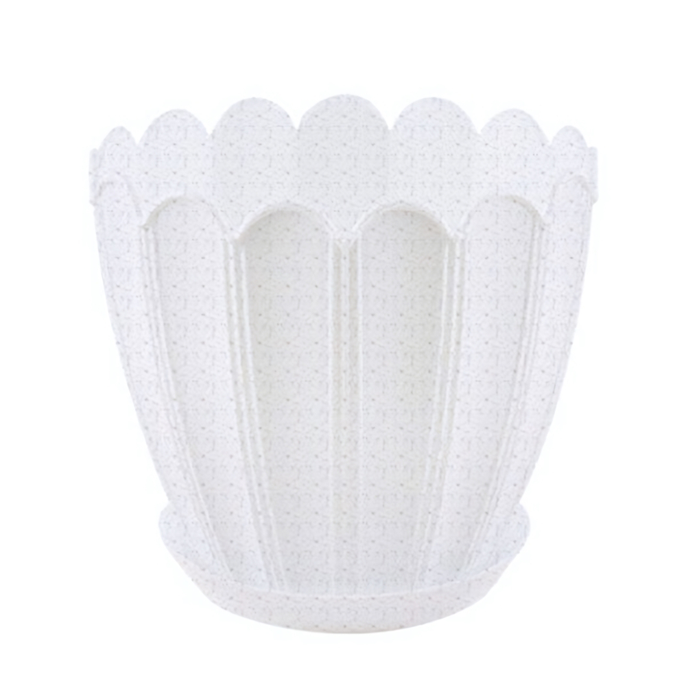 Кашпо "Хризантема" с поддоном 3,4л (бел)