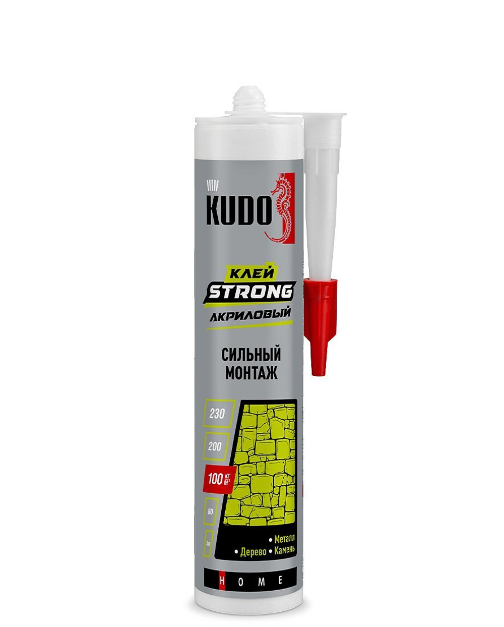 Клей KUDO HOME Strong для сильного монтажа, на акриловой основе, белый, 280 мл новинка!
