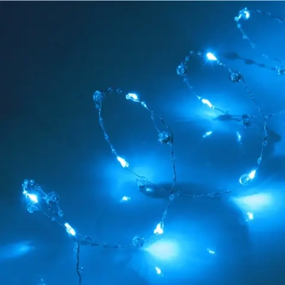 Гирлянда для дома НИТЬ «Льдинка» 5 м 50 ламп LED, 8 реж,IP-20, Голубой