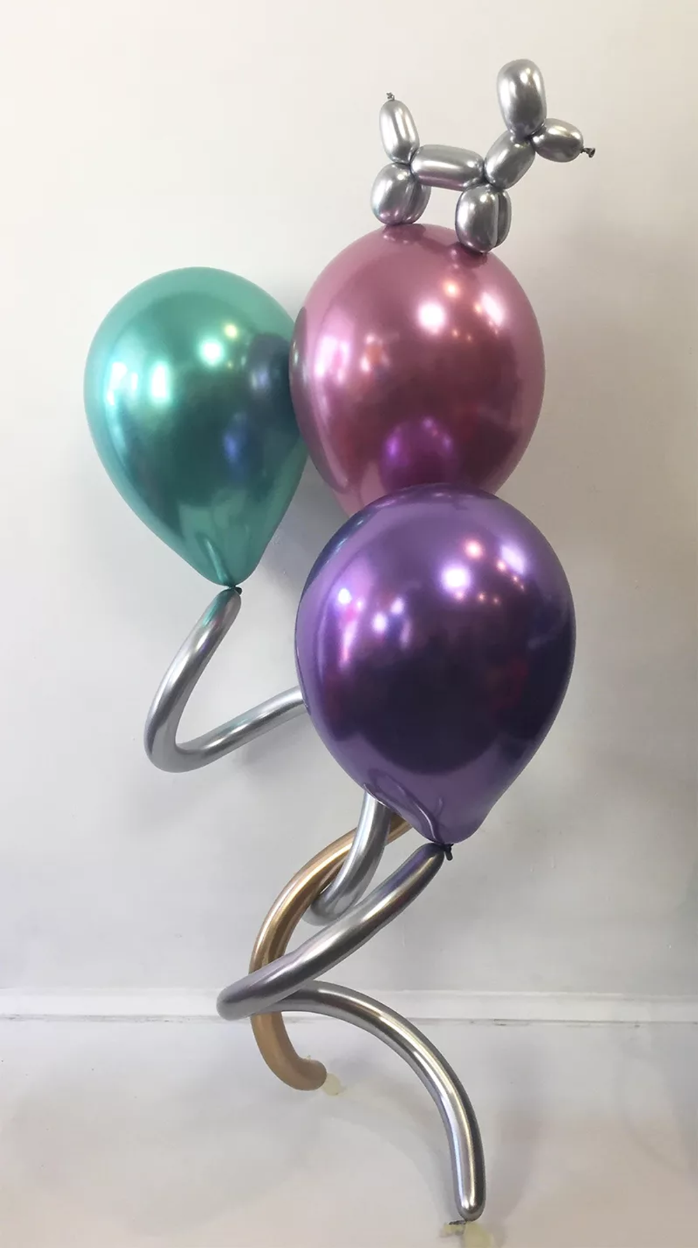 Шар (12"/30 см) Розовый, хром 50 шт.