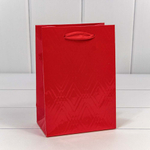 Пакет подарочный 14х20х8см Премиум "Элегант" (Красный)