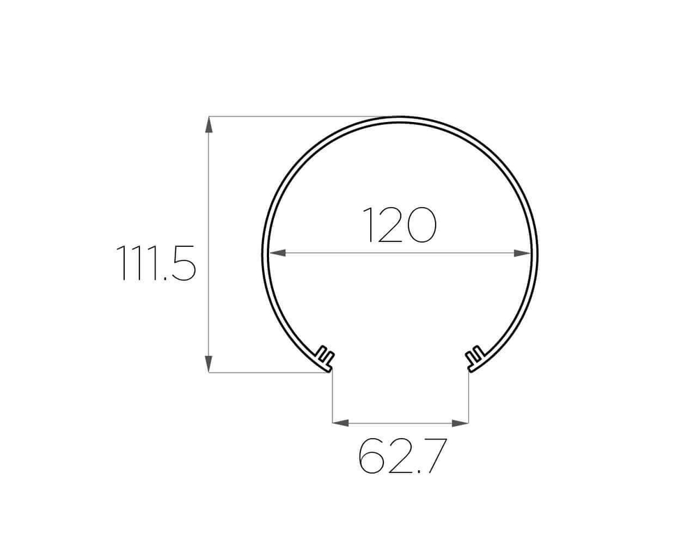 Рассеиватель трубчатый матовый поликарбонат LC-LRM-M120-2
