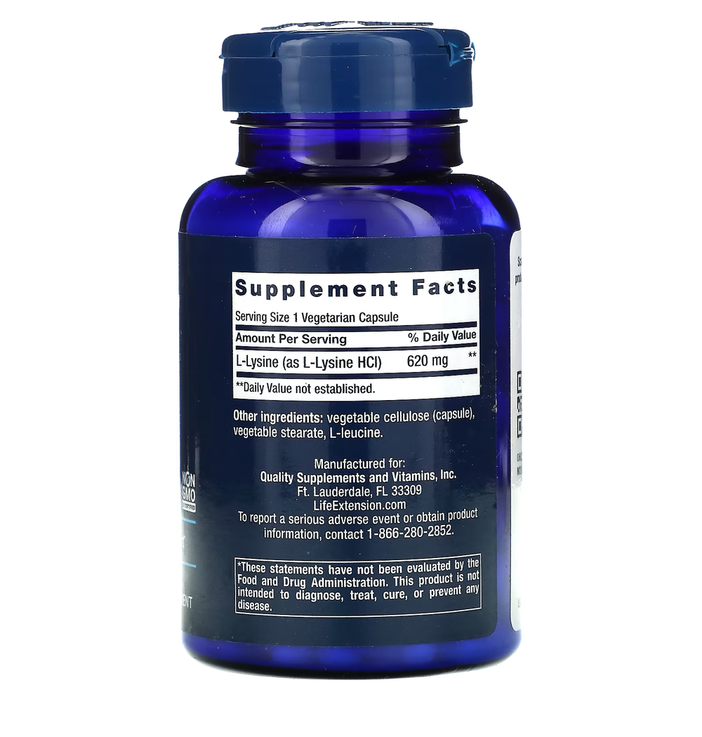 Life Extension L-Lysine 620mg 100 vegcaps