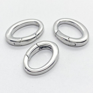 Замок-кольцо, цвет серебро (родий), размер 18*13 мм, цена за 1 шт