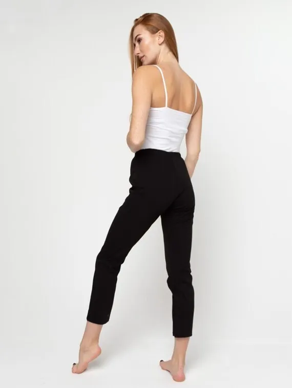 Брюки домашние женские, цвет чёрный, размер 48