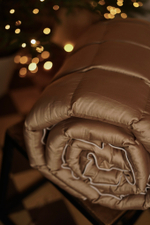 Утяжеленное тёплое одеяло "Premium - Бежевый" (140х200 см / 10 кг / Холлофайбер / без арома-саше / Стеклянные микросферы)