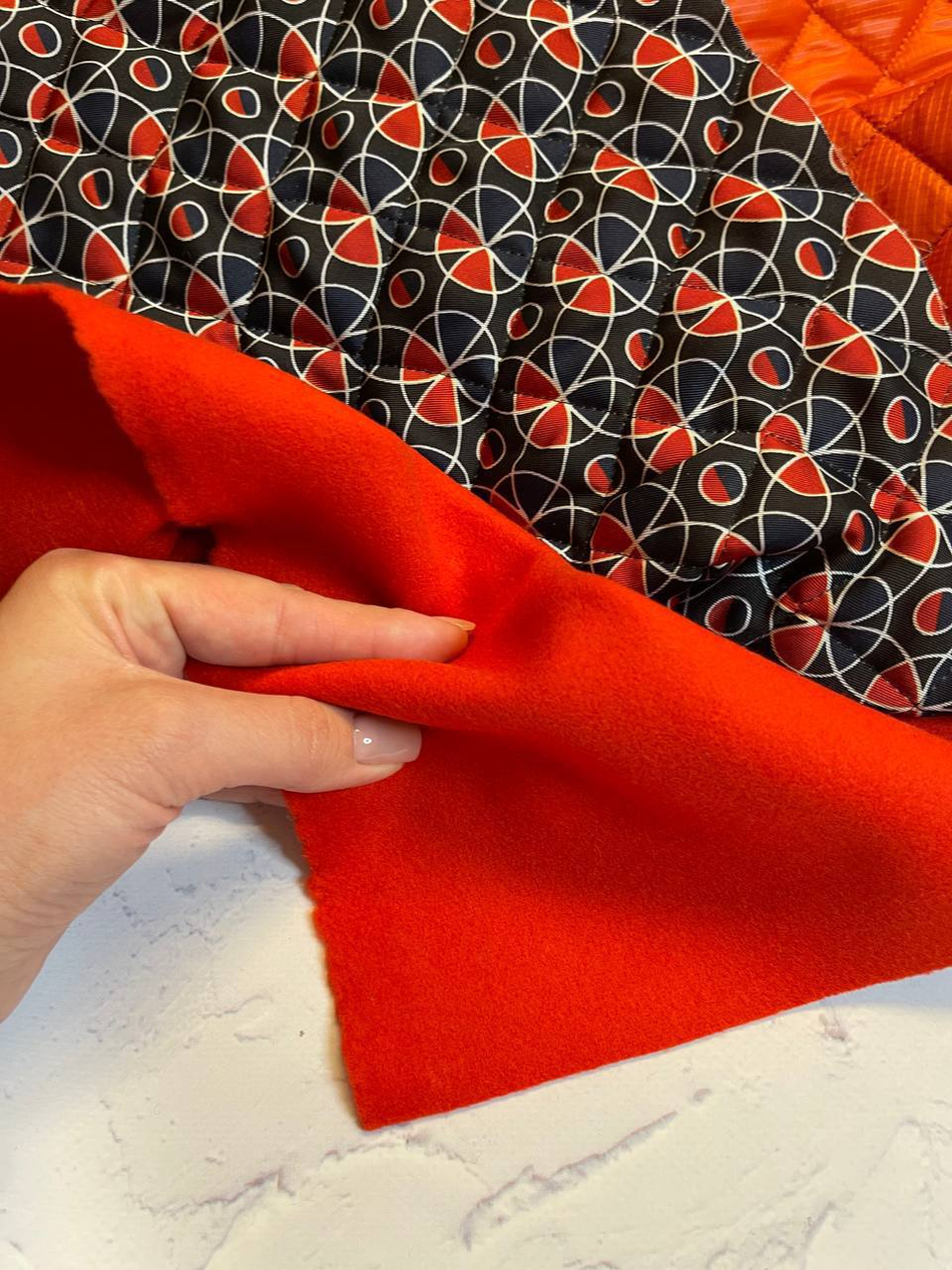 Пальтовая однотонная двойная шерсть (Stella McCartney, 100%шерсть, Пламенный оранжевый, 133)