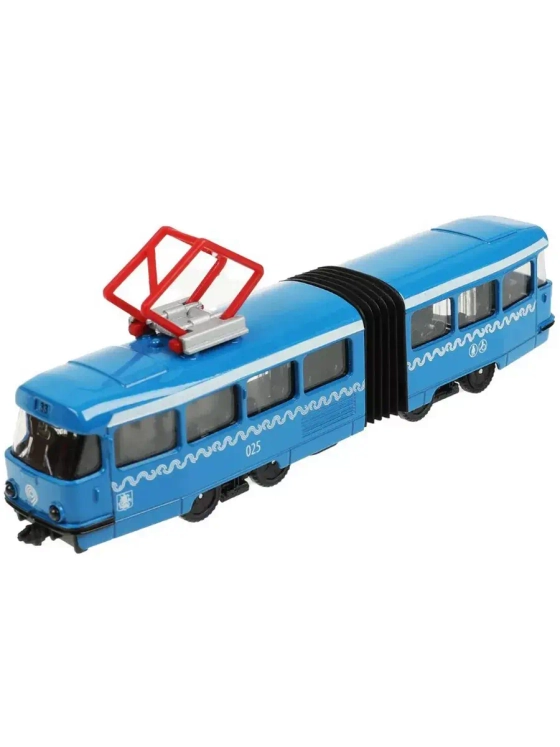 Машинка детская металлическая Трамвай с гармошкой 19 см