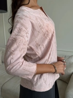 Блузка нарядная трикотажная офисная рукав 3 4