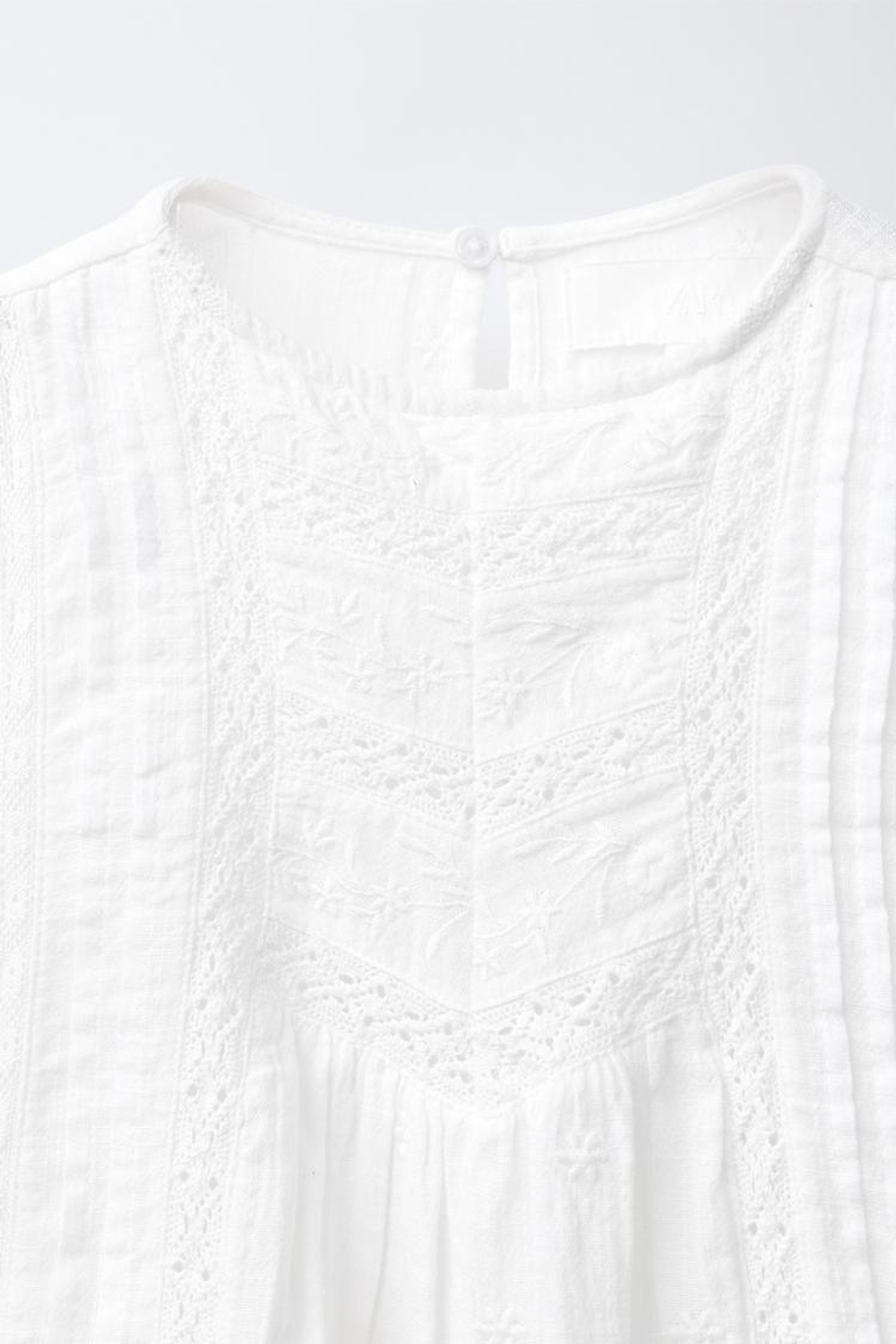 ZARA РОМАНТИЧНАЯ РУБАШКА С ЦВЕТАМИ, ЖЕЛТОВАТО-БЕЛЫЙ