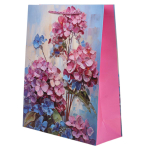 Пакет подарочный "Гортензия" 25*32*11см,глитт,ручки-шнурок,4 диз.микс