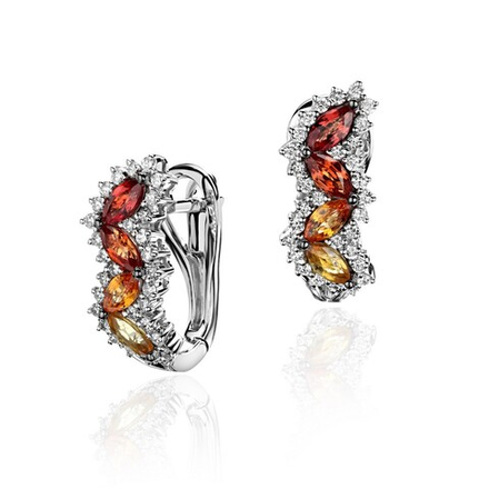 Серьги с бриллиантом  из белого золота JA-S-213217-6