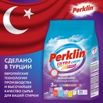 Стиральный порошок автомат 3 кг PERKLIN (ПЕРКЛИН) ULTRA "Color", УЛУЧШЕННАЯ ФОРМУЛА, универсальный, 700606