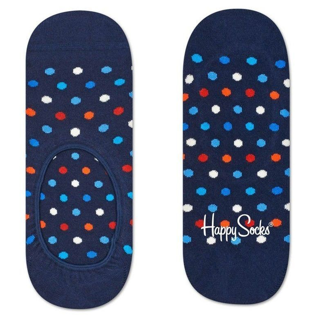 Носки-следки Dot Liner Sock в цветной горошек (Размер: 25) (Цвет: темно-синий)