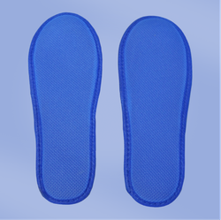 Тапки махра/флис, закрытый мыс (100 пар) одноразовые, синие (васильковые)