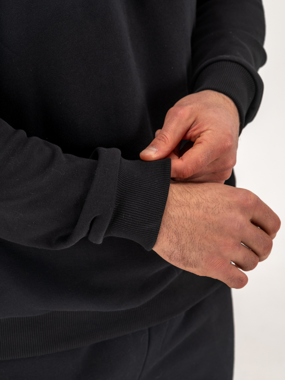 Костюм мужской спортивный(без начеса) черный