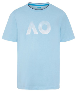 Футболка для мальчика теннисная Australian Open Kids T-Shirt AO Textured Logo - light blue