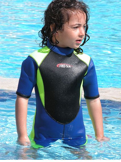 Гидрокостюм детский Free-Sub Classic Shorty kid 3 мм сине-желтый