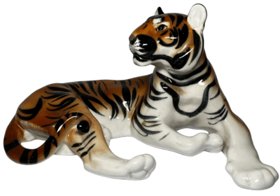 &&& Фарфоровая статуэтка "Тигр" ЛФЗ, СССР, 1986-1991 гг.