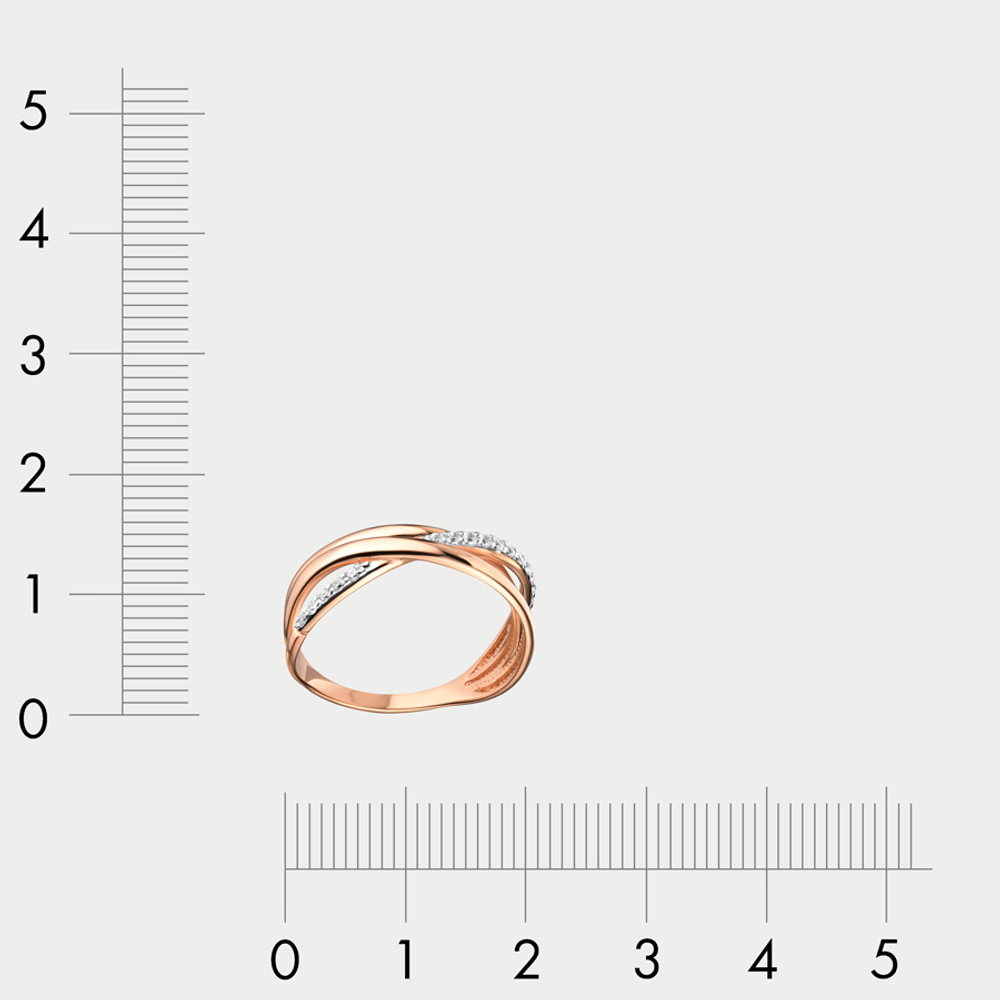Кольцо с фианитом из розового золота 585 пробы для женщин (арт. 118448)