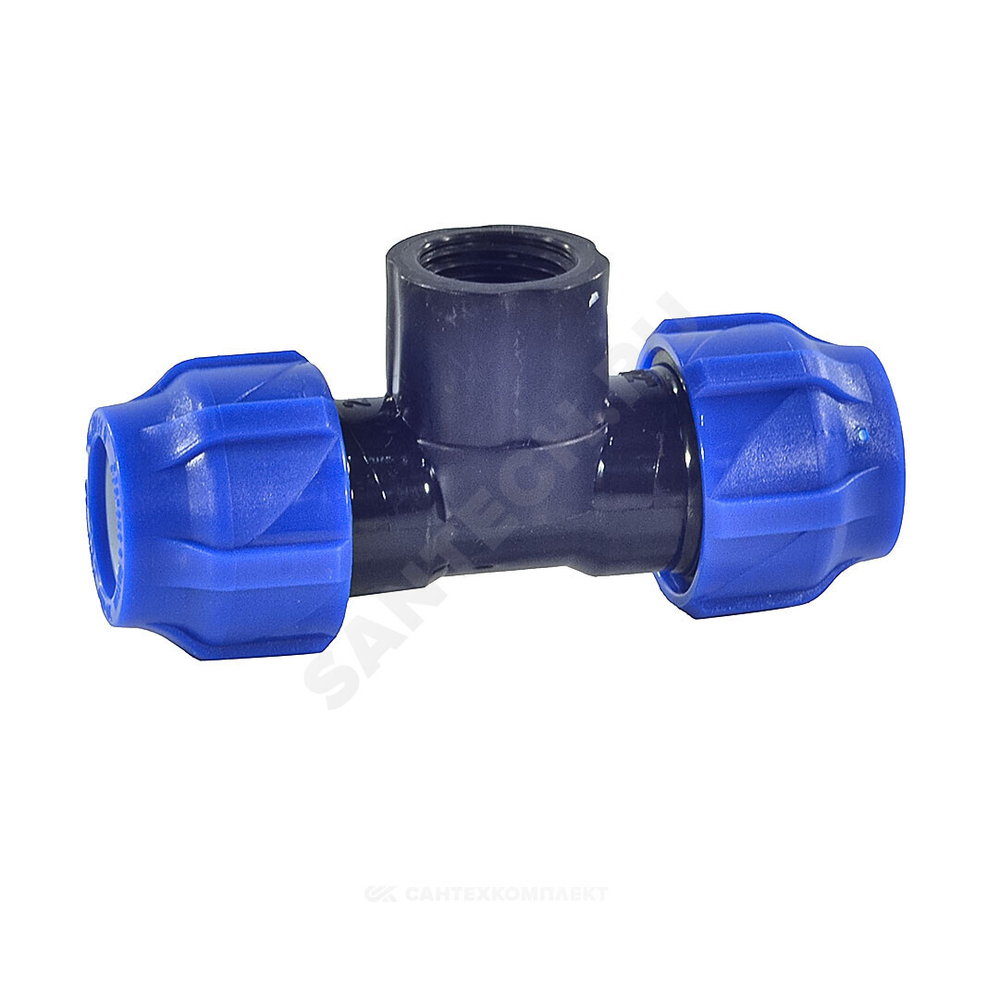 Тройник компрессионный ПЭ Дн 20х1/2"х20 ВР Ру16 VALFEX 1210012001220