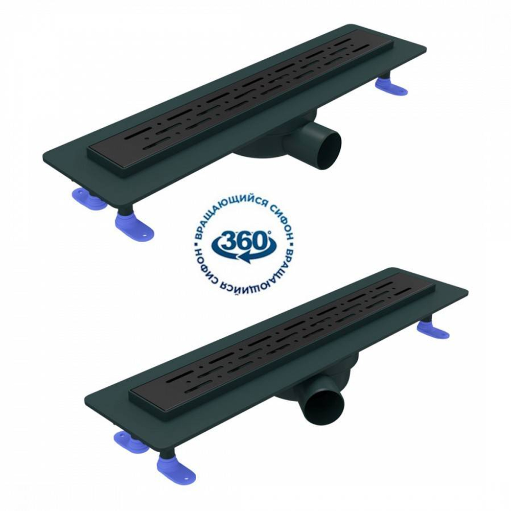 Душевой лоток Teymi Heimi Prime черный 50 см с гидрозатвором, нерж сталь T90339