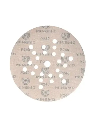 225мм P240 10шт. Шлифовальный абразивный круг для шлифовки под липучку Minamo Golden Warrior