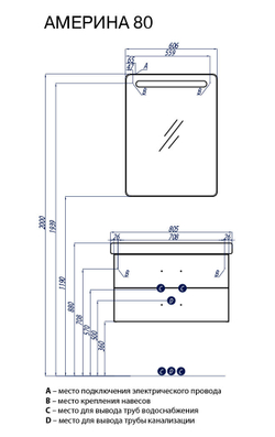 Тумба под раковину Акватон Америна 80