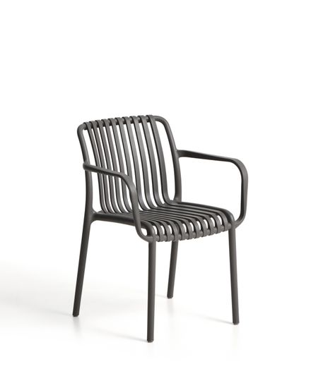 Уличный стул Isabellini из пластика графитового цвета