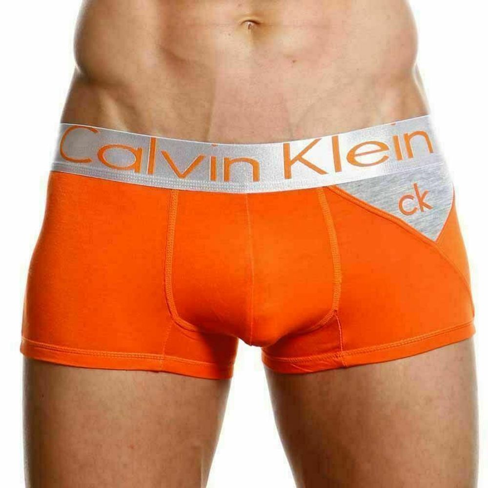 Мужские трусы боксеры Calvin Klein Boxer Steel Orange Grey