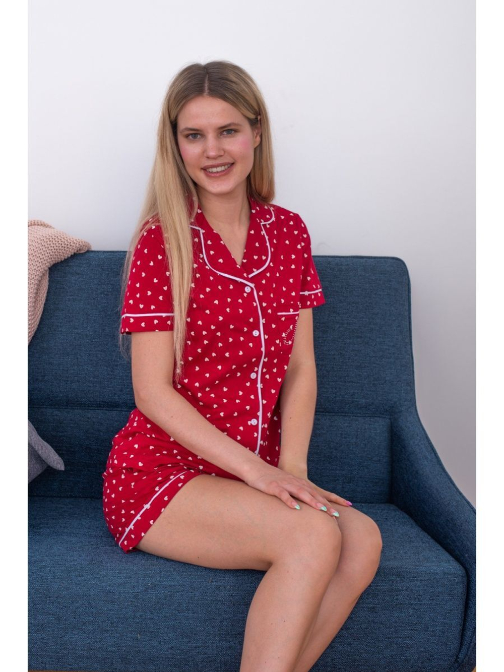 [m]Пижама шорты и рубашка 22033-4(до 2xl)