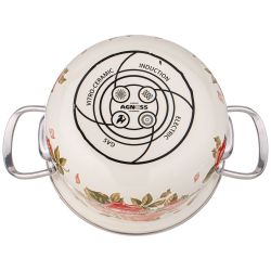 НАБОР КАСТРЮЛЬ AGNESS ЭМАЛИРОВАННЫХ СЕРИЯ "КОРЕЙСКАЯ РОЗА", 6ПР. 2,0/2,8/3,6Л,18Х11/20Х12/22Х13СМ