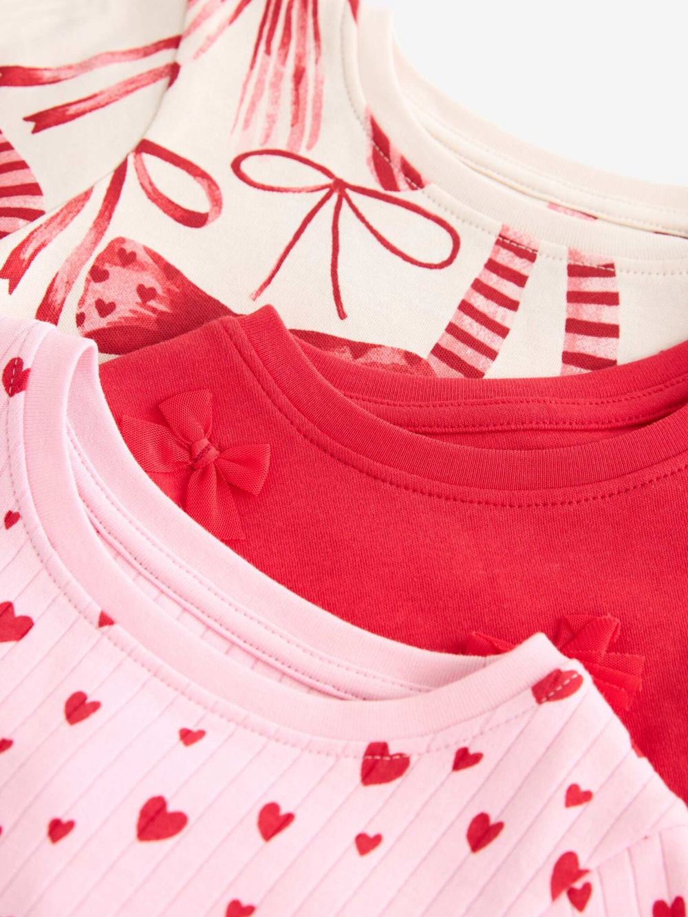 Пижама для девочки Next B12-259, 3 шт., Розовый, Красный