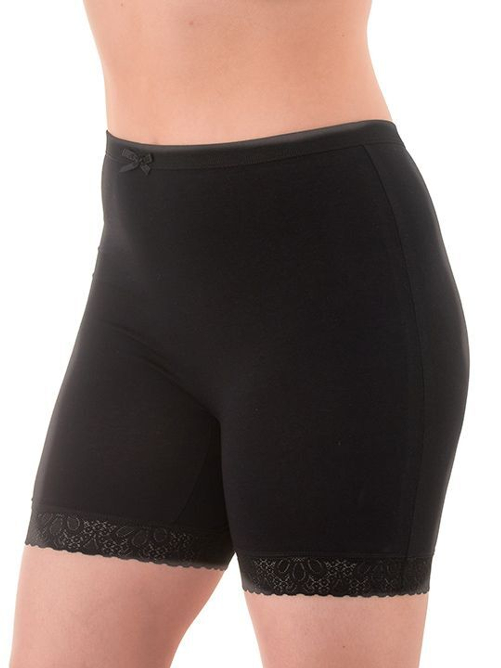 Панталоны из хлопка с эластичным кружевом по ноге (Размер: XXL) (Цвет: серый)