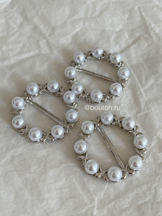 Пряжка жемчуг серебро 22,5 мм