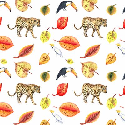 Осень, леопард, тукан