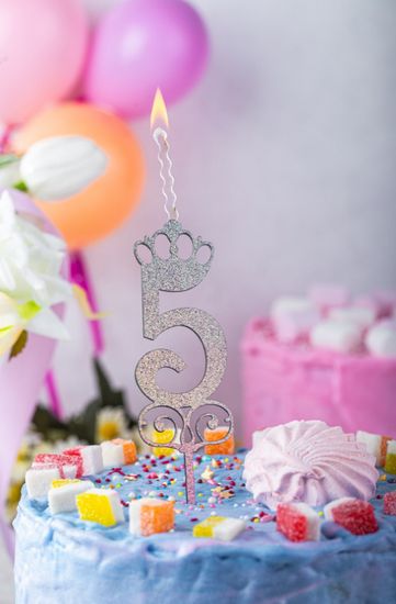 Свеча - топпер цифра "5"